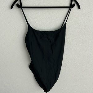 Madewell black one piece swimsuit with spaghetti straps